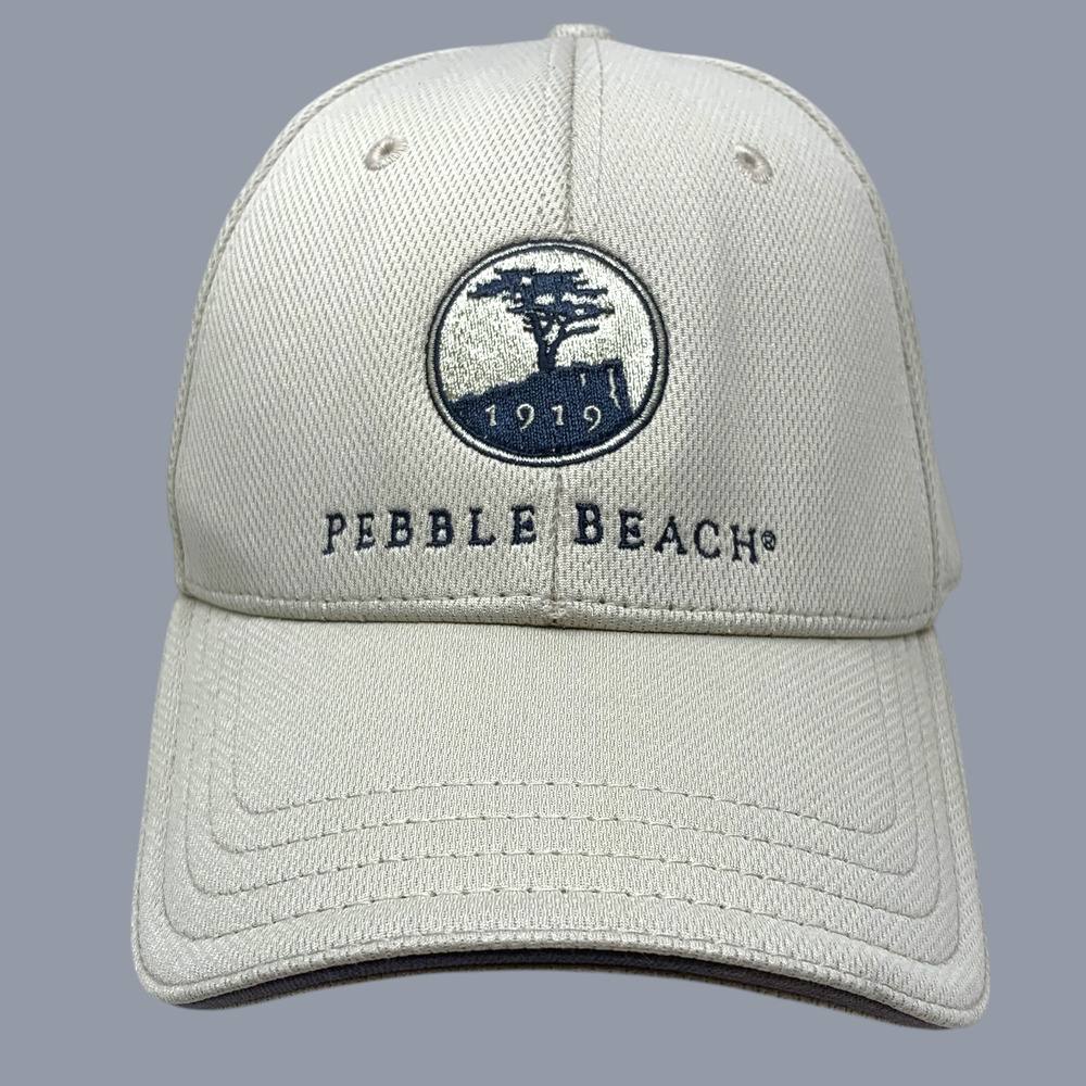 Pebble Beach 1919 Golf Cap S/M Pukka A-Flex Performance Fitted Hat USA Flag